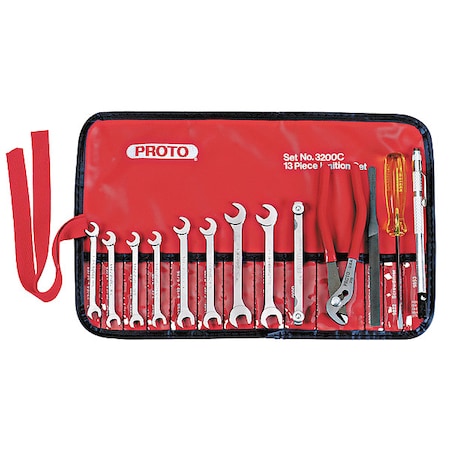 Angle Open End Wrench Set 13 Pc Satin by USA Proto Combination Wrench Sets