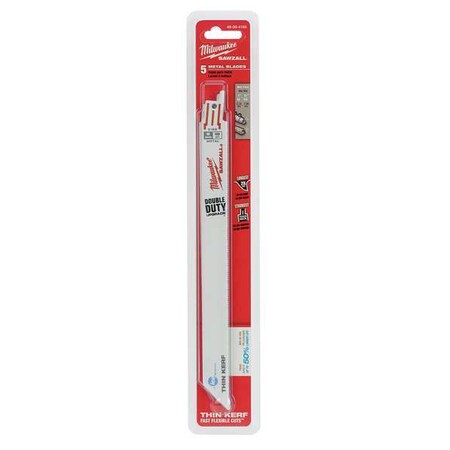 9" L Reciprocating Saw Blade 5 pk. Type 48 00 4188 by USA Milwaukee Reciprocating Power Saw Blades