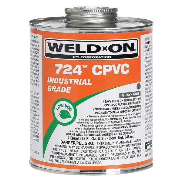 WeldOn Pipe Cement, CPVC, Gray, Pint 14184