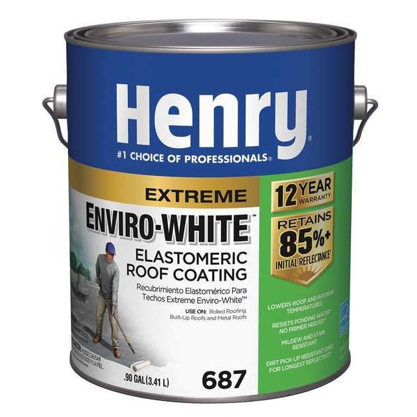 Henry Elastomeric Roof Coating, .9 Gal., White HE687GR046 | Zoro.com