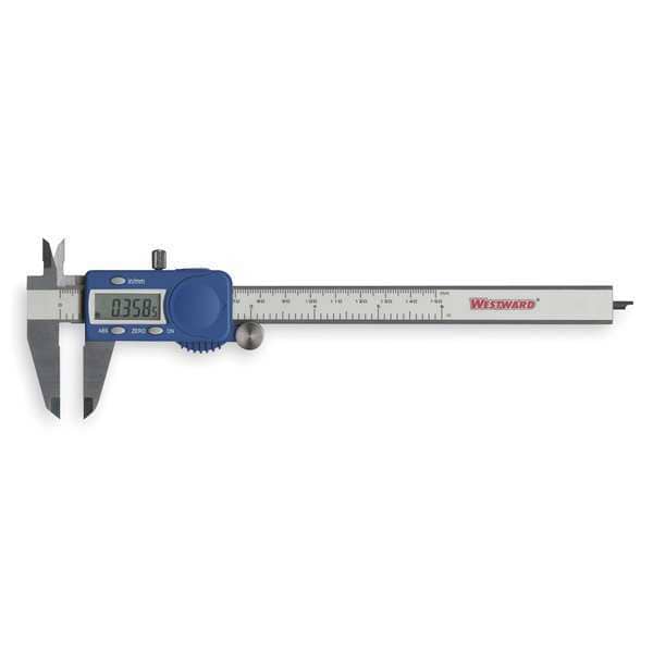 Westward Digital Caliper, 06 In, 1.5 In Deep Jaw 1AAU4